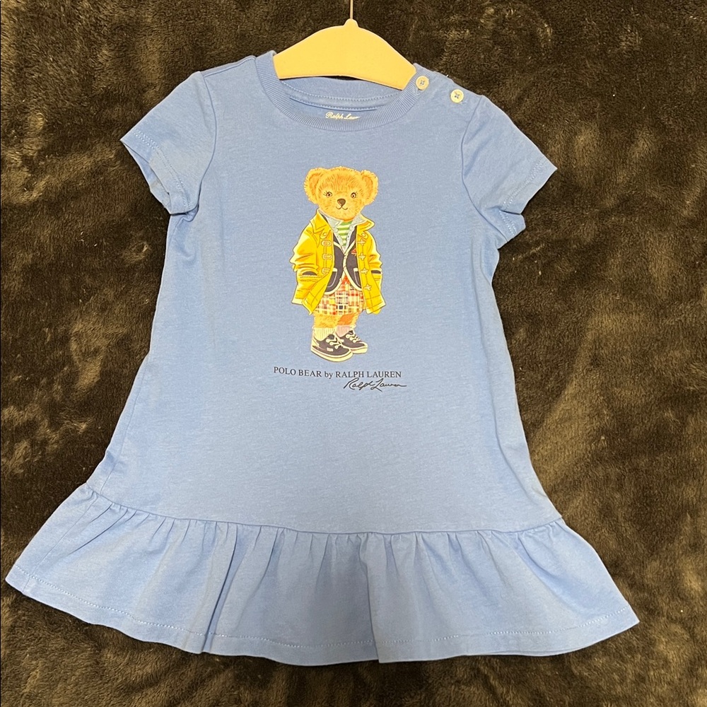 Ralph Lauren Light Blue Polo Bear Dress